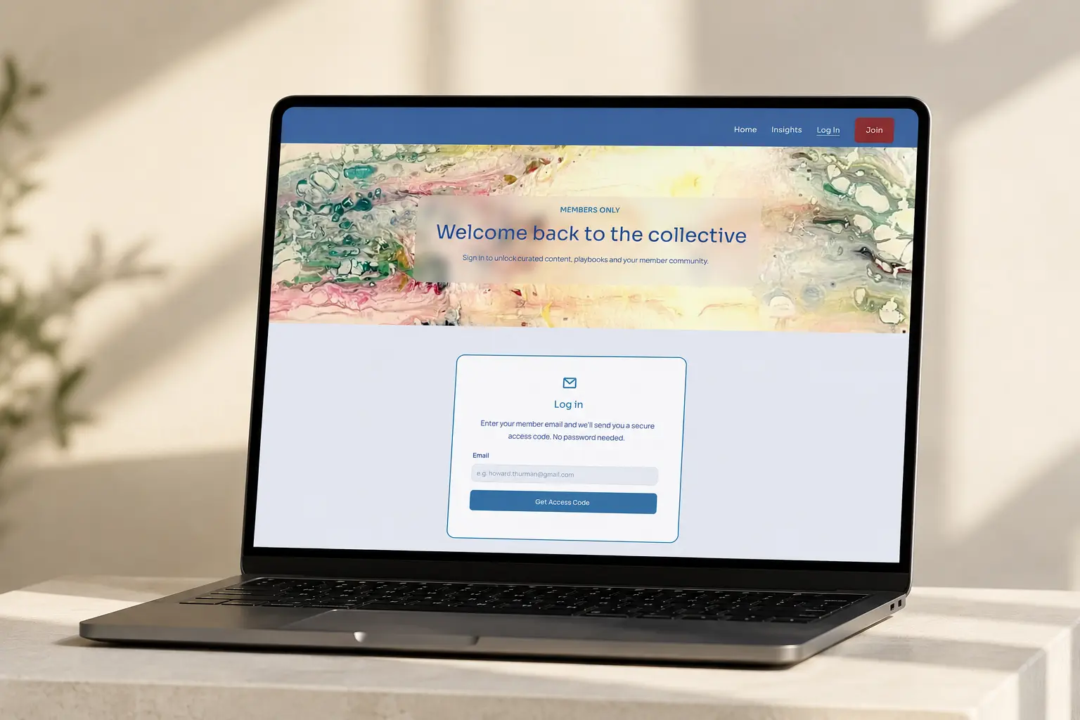 PortCo HR Collective login page preview